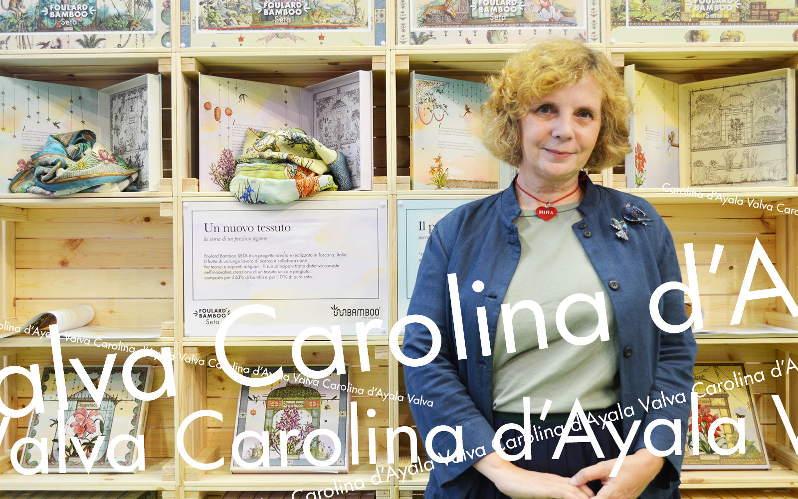 Carolina d’Ayala Valva presenta il progetto Foulard Bamboo Seta